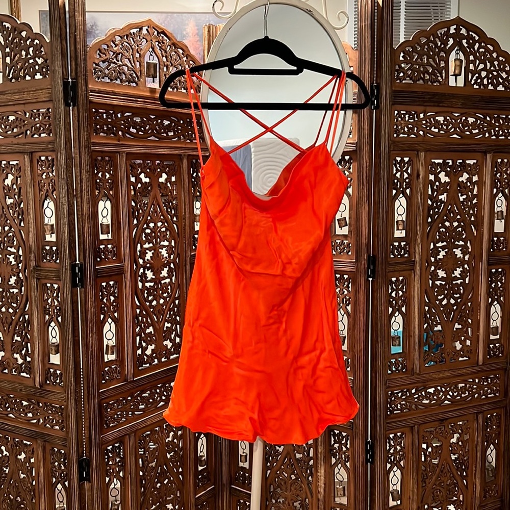 Orange mini Zara dress